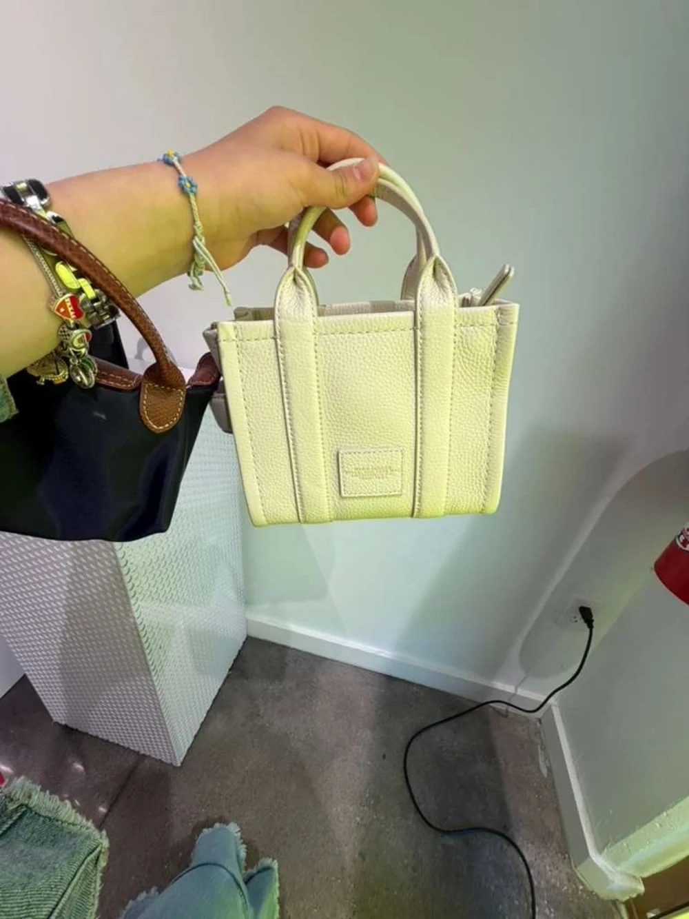 Marc Jacobs Small Pebbled Leather Tote in Pale Green